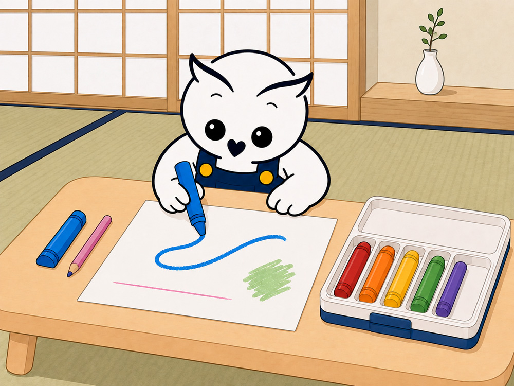 子どもの手と力に合う画材